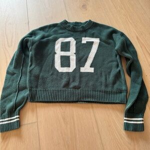 Kids Green Number #87 Cable Knit Sweater size XS